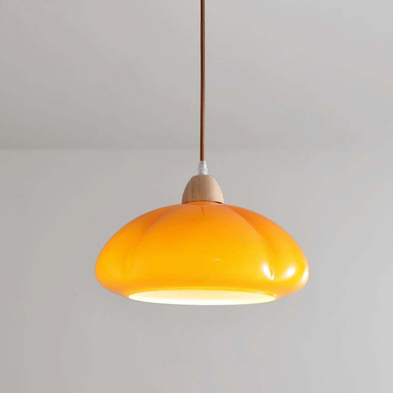 Vintage Pumpkin Glass Pendant Hanging Lamp -Homdiy