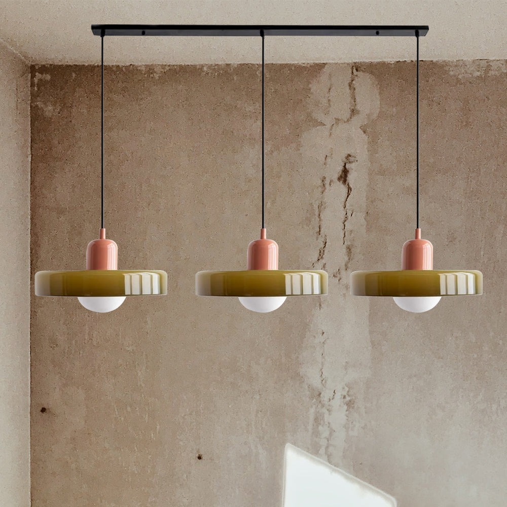 Bauhaus Glass Disc Orb Pendant Light