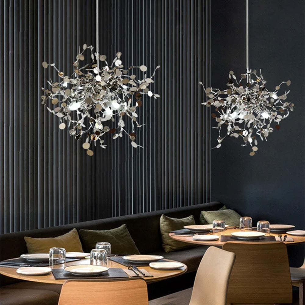 Decorative Tree Leaf Stainless Steel Pendant Light -Homdiy