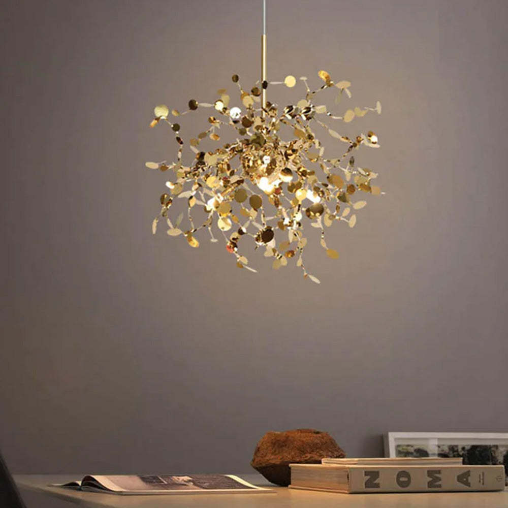 Decorative Tree Leaf Stainless Steel Pendant Light -Homdiy