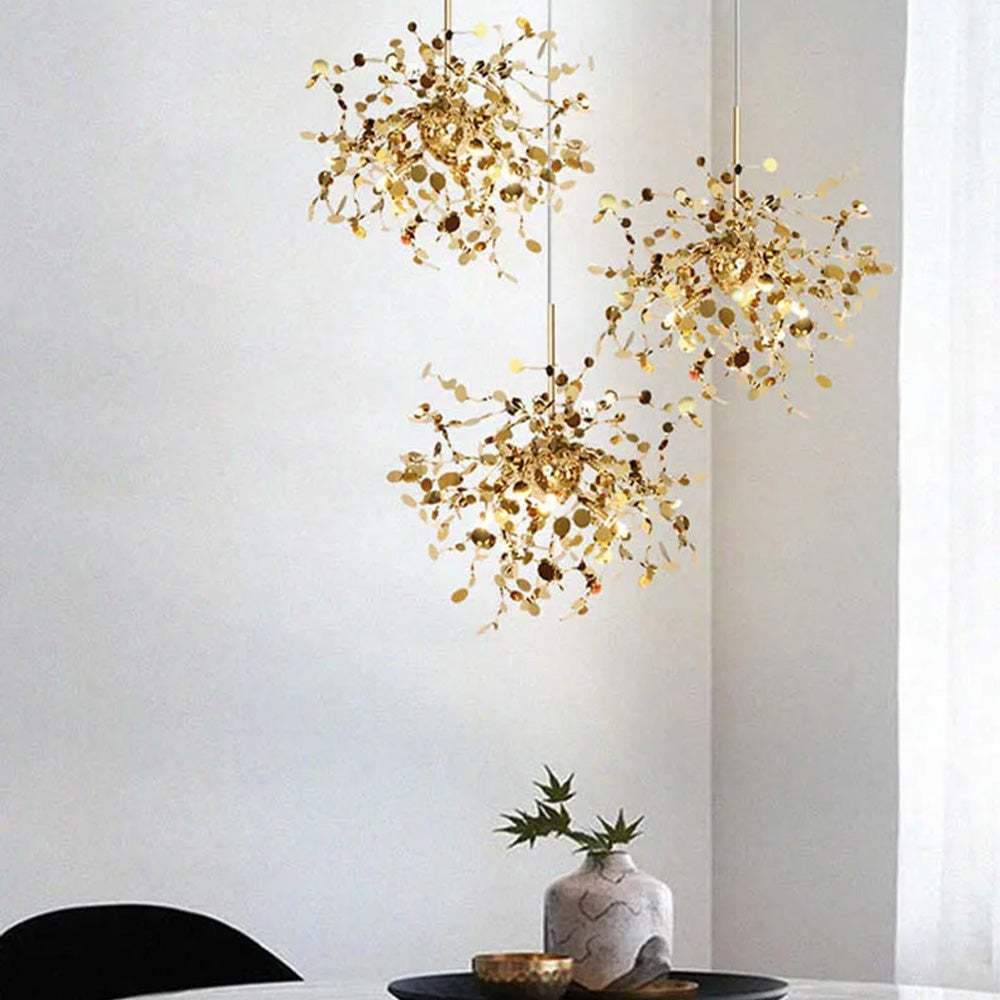 Decorative Tree Leaf Stainless Steel Pendant Light -Homdiy