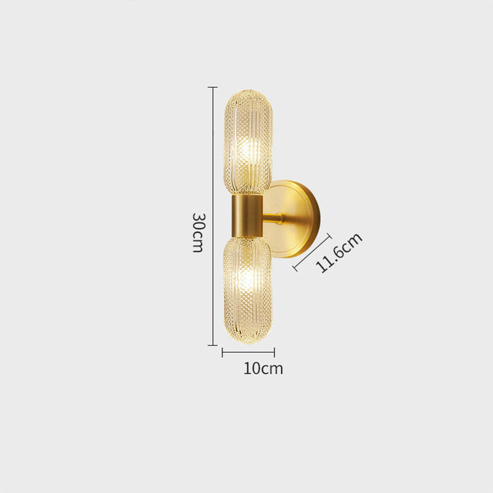 Gold Brass 2-Lights Indoor Wall Sconce -Homdiy