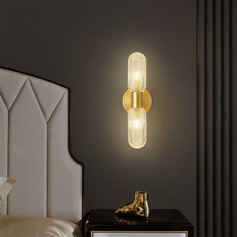 Gold Brass 2-Lights Indoor Wall Sconce -Homdiy
