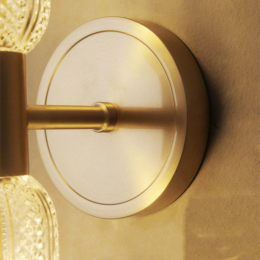 Gold Brass 2-Lights Indoor Wall Sconce -Homdiy