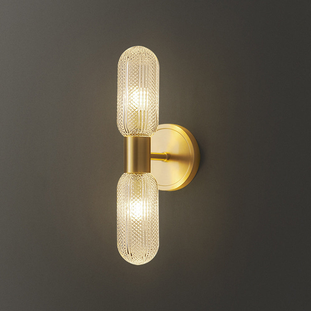 Gold Brass 2-Lights Indoor Wall Sconce -Homdiy