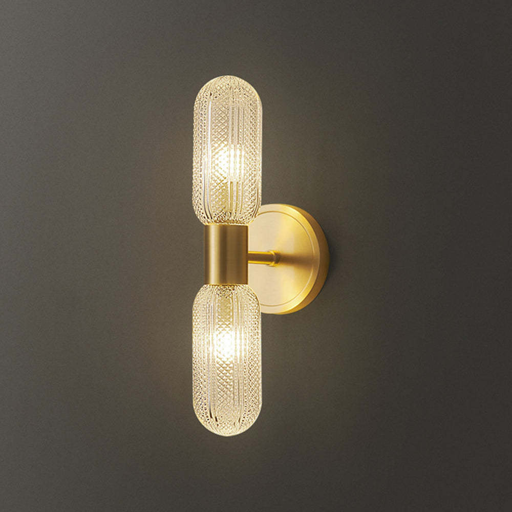 Gold Brass 2-Lights Indoor Wall Sconce -Homdiy