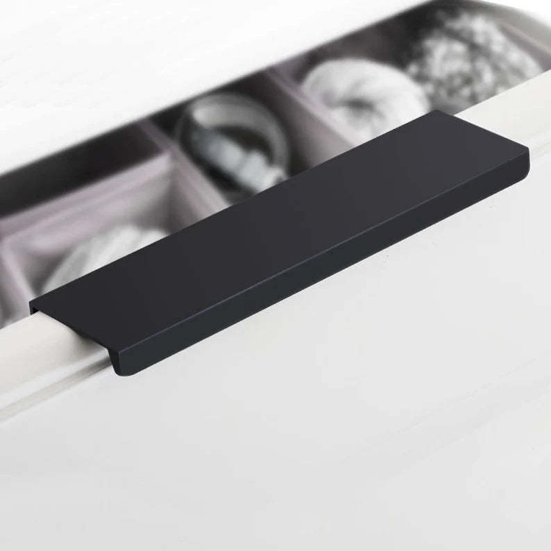 Black Kitchen Cabinet Finger Edge Drawer Pulls -Homdiy