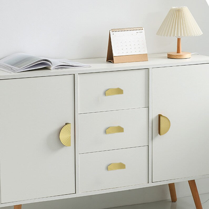 Unique Modern Semi-Circular Gold Kitchen Cabinet Door Handle