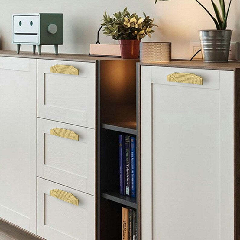 Unique Modern Semi-Circular Gold Kitchen Cabinet Door Handle