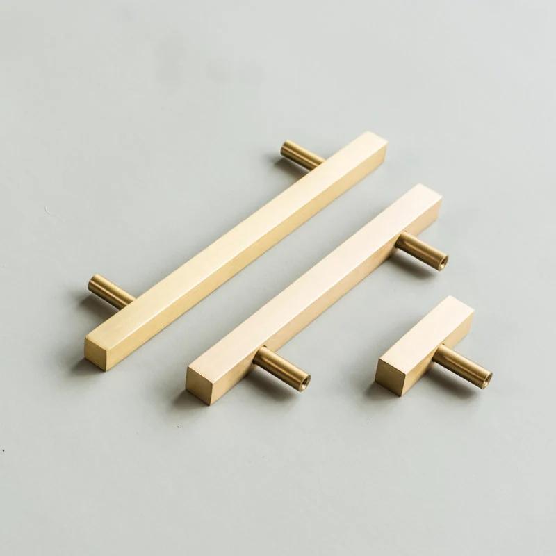 12 Pack Modern Stainless Steel Brushed Brass Cabinet Pulls Handles -Homdiy