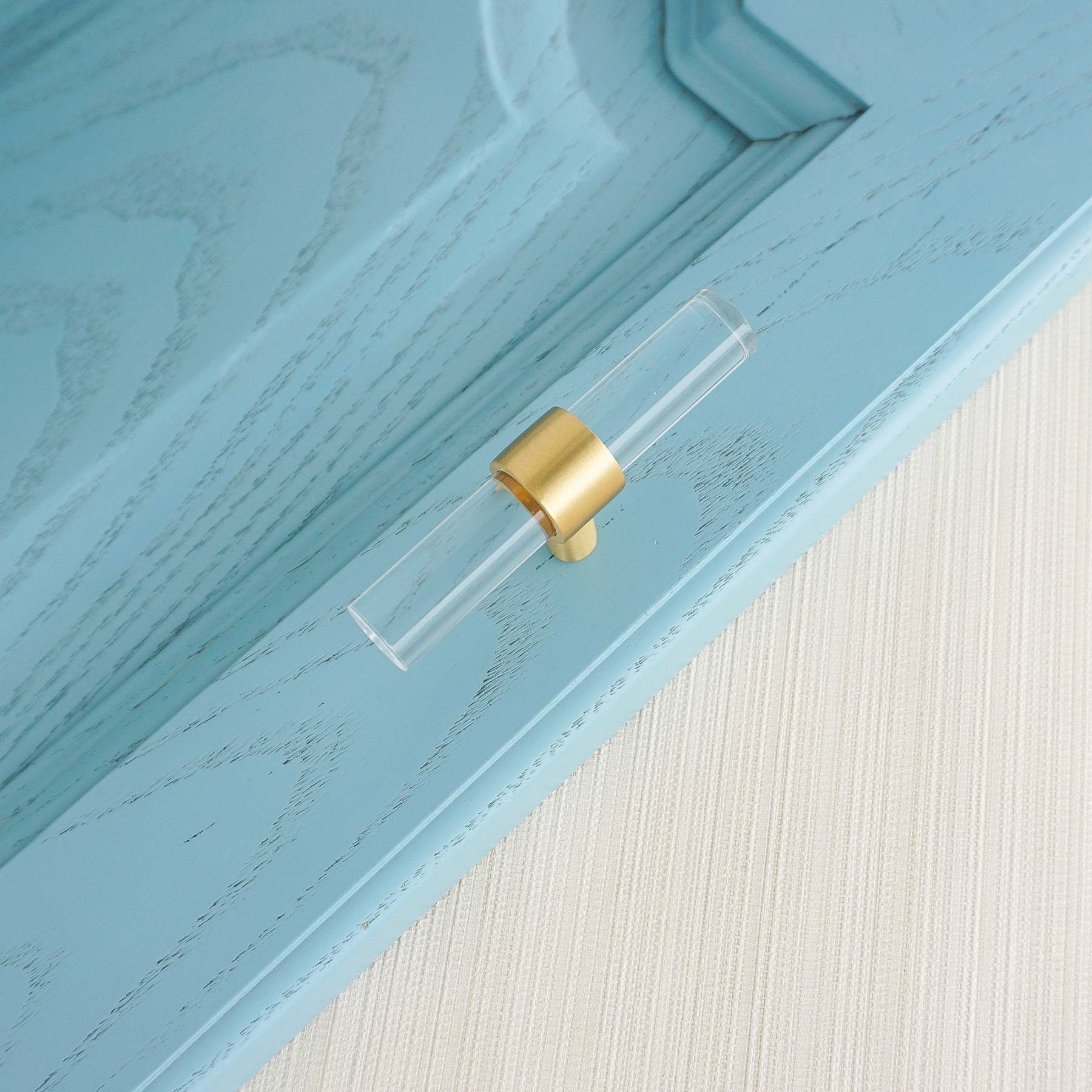 Clear Acrylic Cabinet Pulls Crystal Drawer Knob Pull Dresser Handles -Homdiy