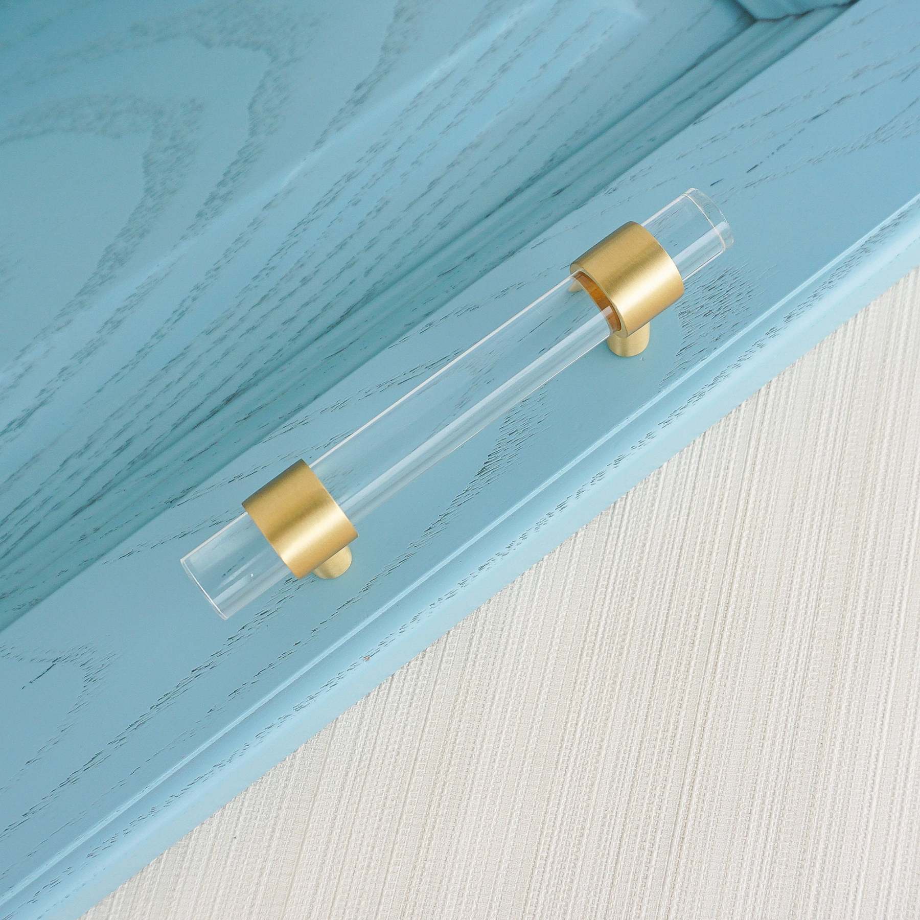 Clear Acrylic Cabinet Pulls Crystal Drawer Knob Pull Dresser Handles -Homdiy
