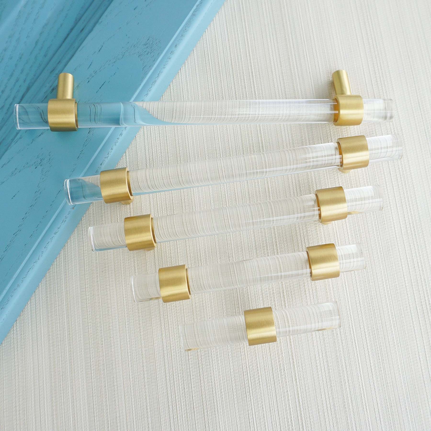 Clear Acrylic Cabinet Pulls Crystal Drawer Knob Pull Dresser Handles -Homdiy