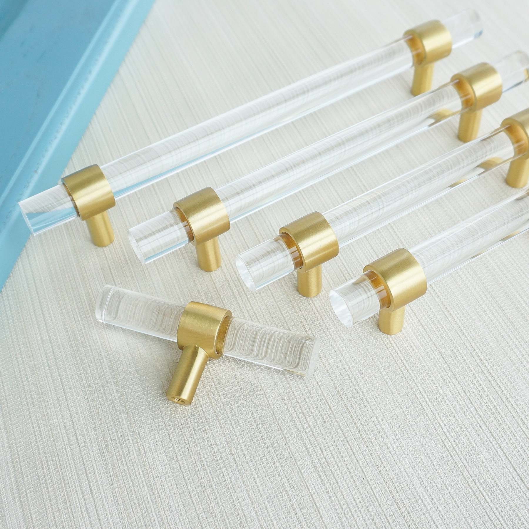 Clear Acrylic Cabinet Pulls Crystal Drawer Knob Pull Dresser Handles -Homdiy