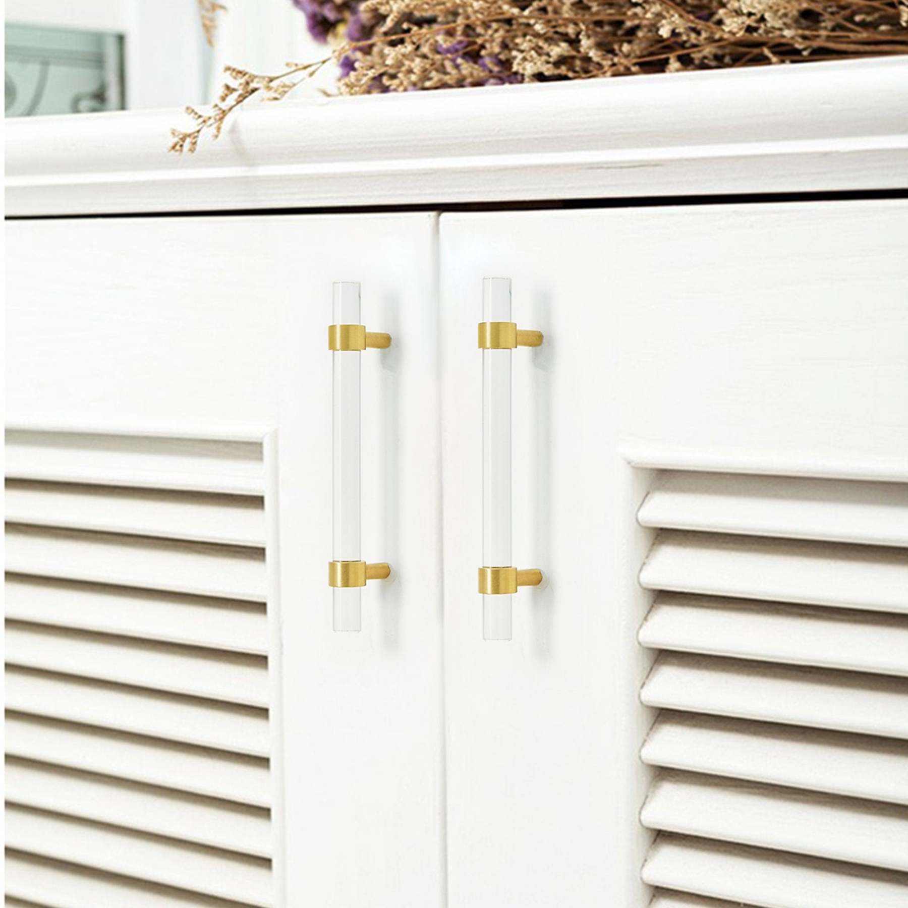 Clear Acrylic Cabinet Pulls Crystal Drawer Knob Pull Dresser Handles -Homdiy