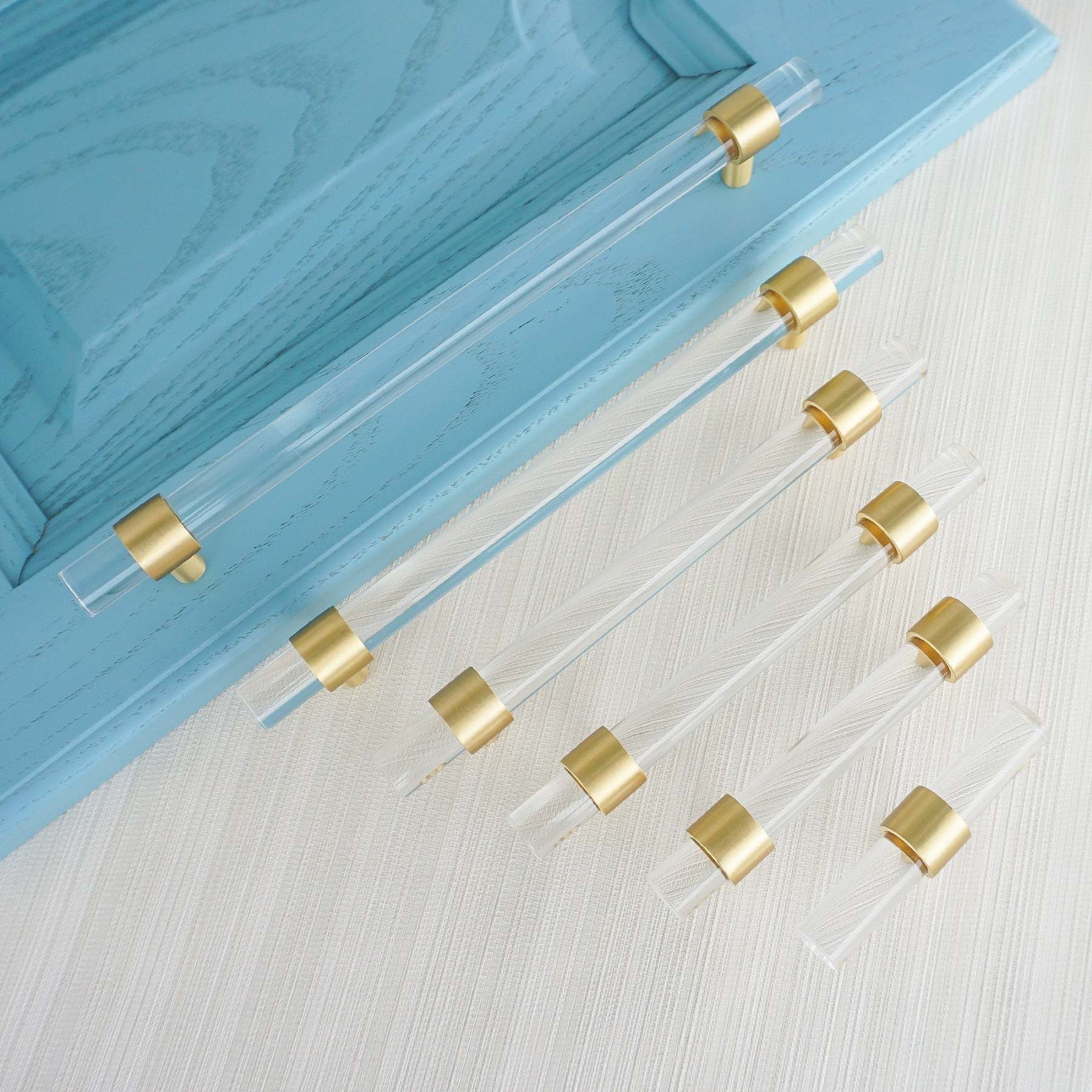 Clear Acrylic Cabinet Pulls Crystal Drawer Knob Pull Dresser Handles -Homdiy