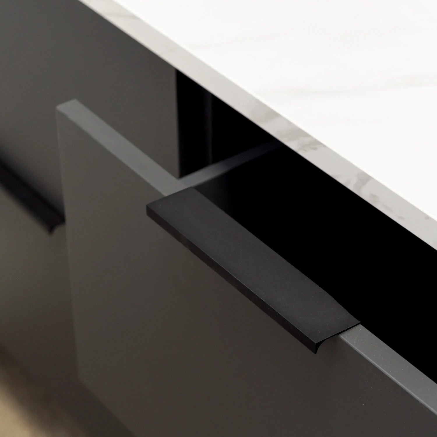 Black Kitchen Cabinet Finger Edge Drawer Pulls -Homdiy