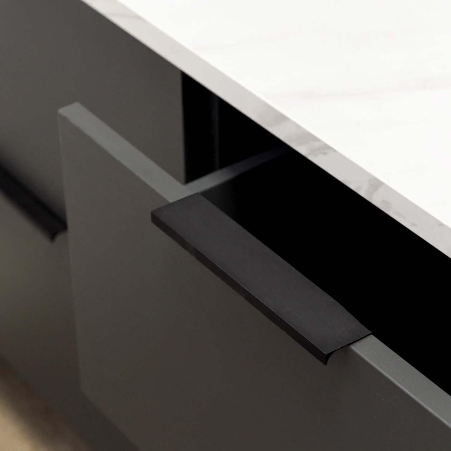 Black Kitchen Cabinet Finger Edge Drawer Pulls -Homdiy