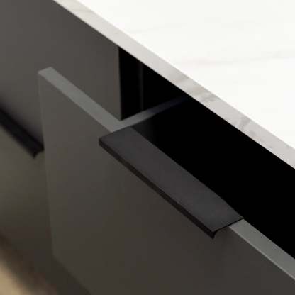 Black Kitchen Cabinet Finger Edge Drawer Pulls -Homdiy