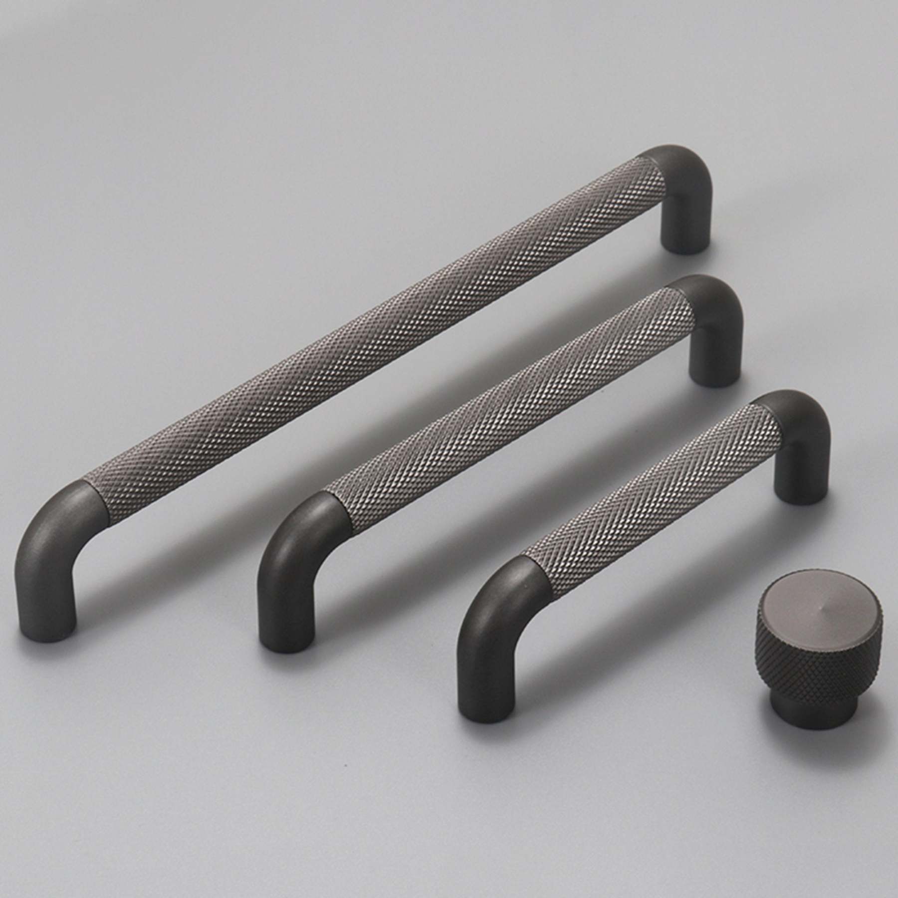 Modern Long Texture Brown Gray Cupboard Cabinet Pulls Handles -Homdiy