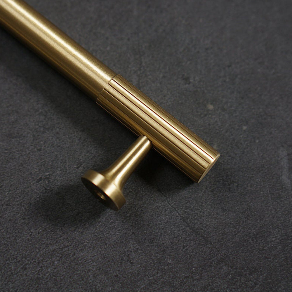 Linear Knurled Solid Brass Cabinet Handles and Knobs -Homdiy
