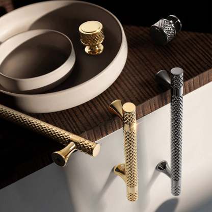 Shiny Modern Zinc Alloy Titanium Gold Black Door Handles