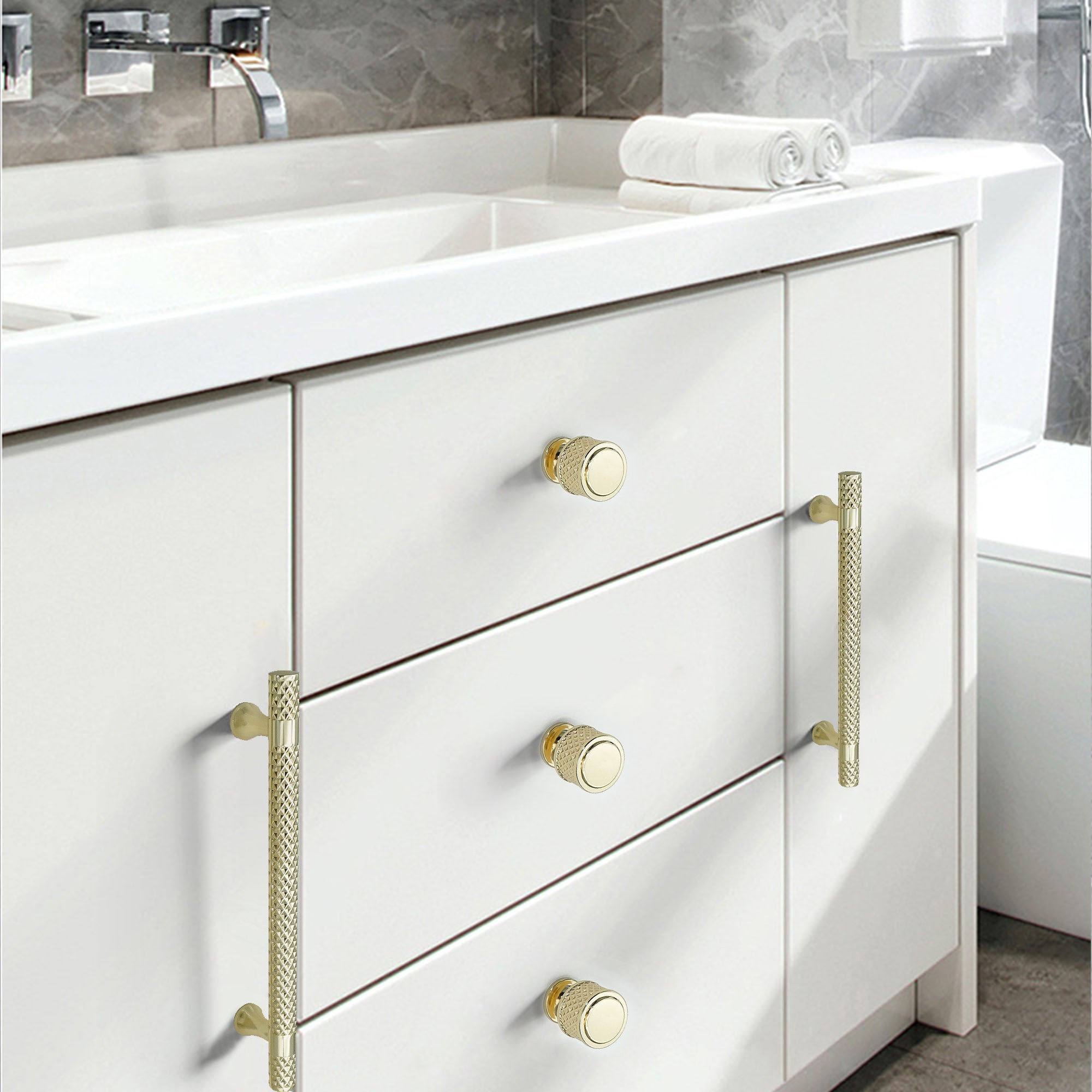 Shiny Modern Zinc Alloy Titanium Gold Black Door Handles