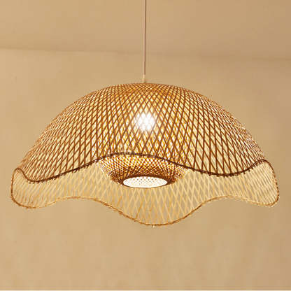 Bamboo Woven Hanging Lighting Wicker Pendant Light -Homdiy