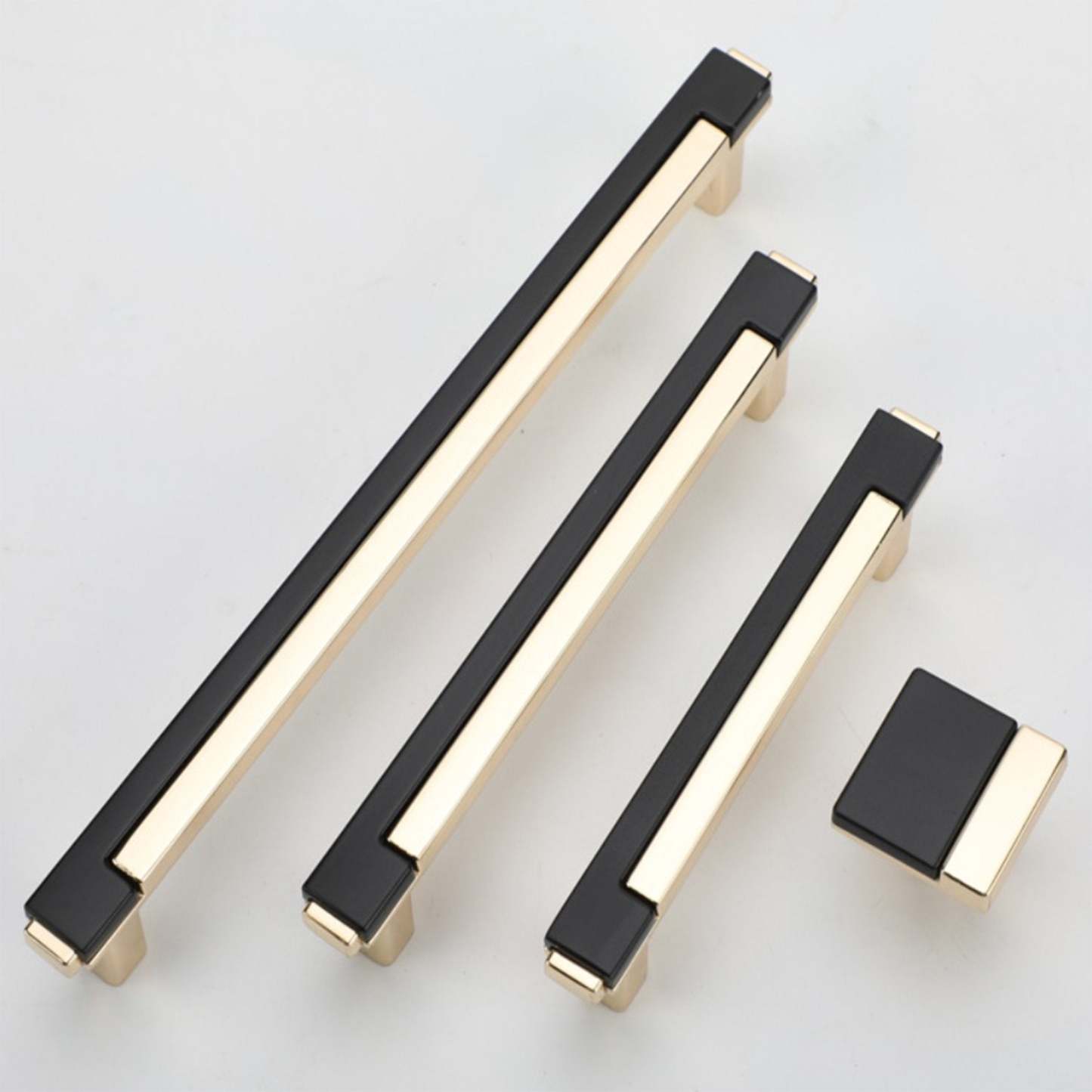 Zinc Alloy Modern Gold Black Chrome Kitchen Handles
