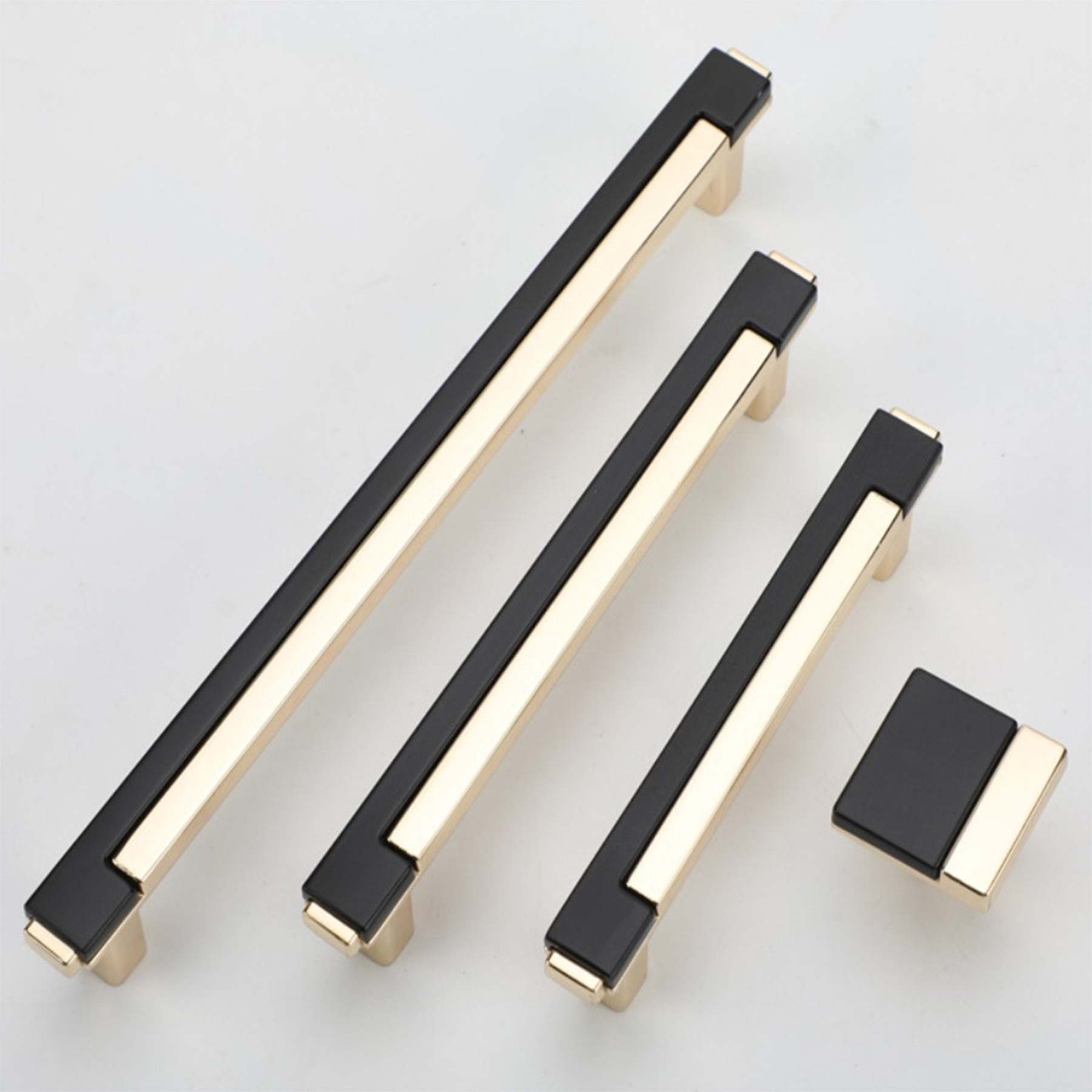 Zinc Alloy Modern Gold Black Chrome Kitchen Handles