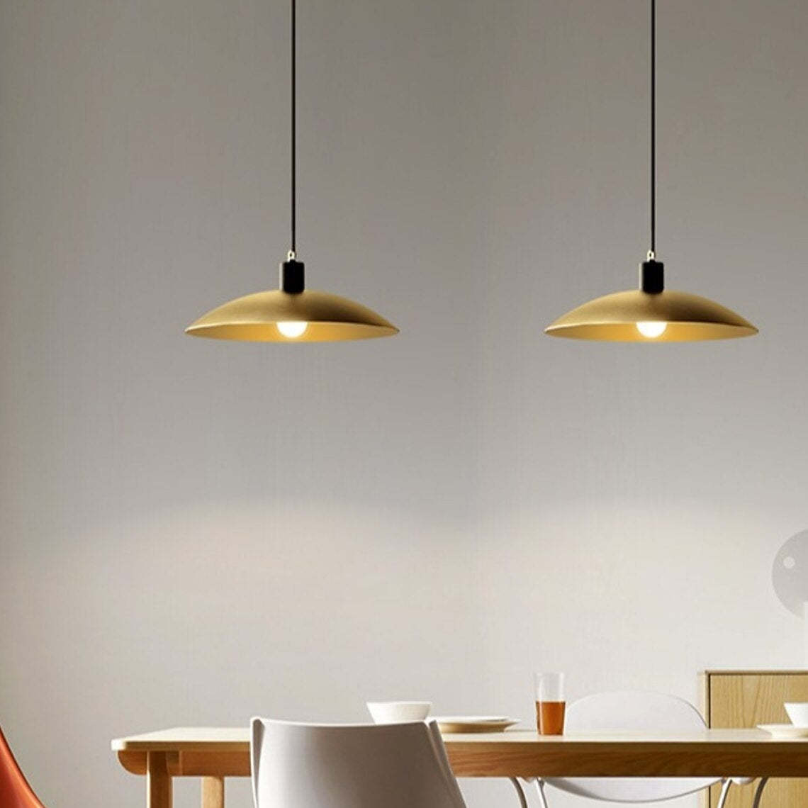 Single Head Round Brass Pendant Light -Homdiy