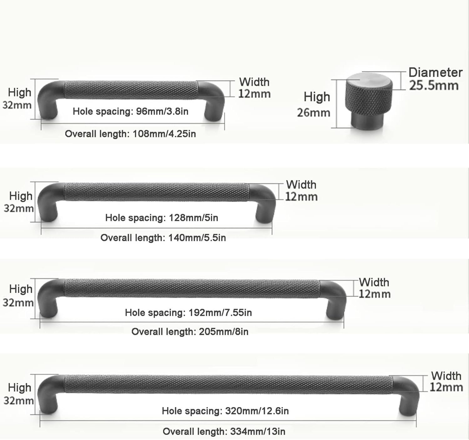 Modern Long Texture Brown Gray Cupboard Cabinet Pulls Handles