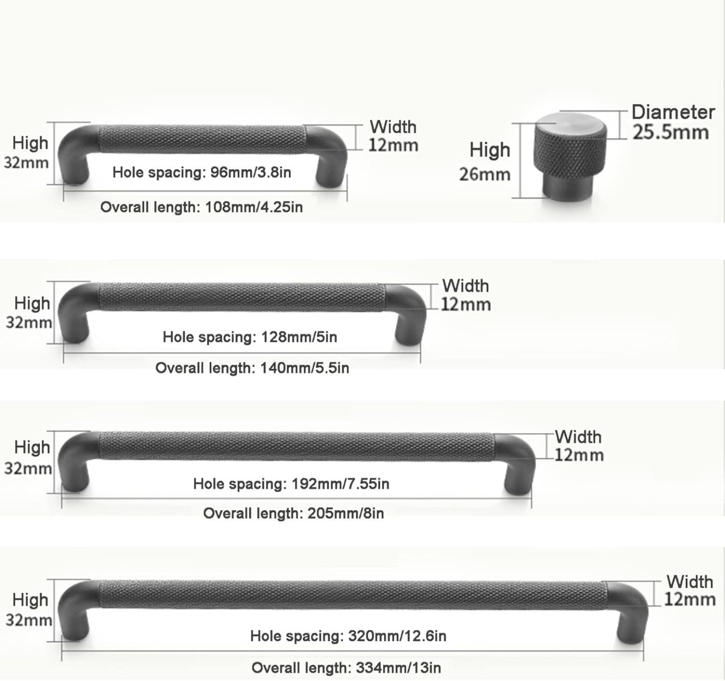 Modern Long Texture Brown Gray Cupboard Cabinet Pulls Handles