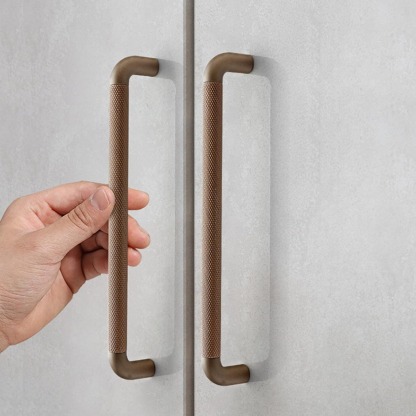 Modern Long Texture Brown Gray Cupboard Cabinet Pulls Handles