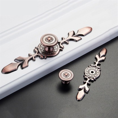 Modern Drawer Pulls Handles Cabinet Door Handle With Plate Flower