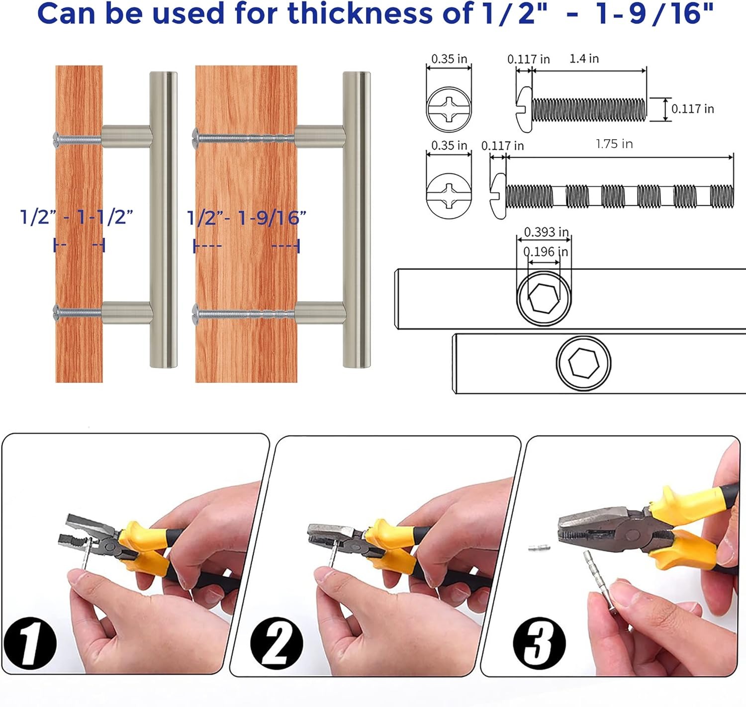 Round Brushed Nickel Cabinet Handles Stainless Steel Cabinet Pulls