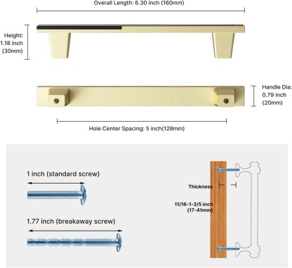 Zinc Alloy Modern Cabinet Handles Drawer Pulls for Kitchen