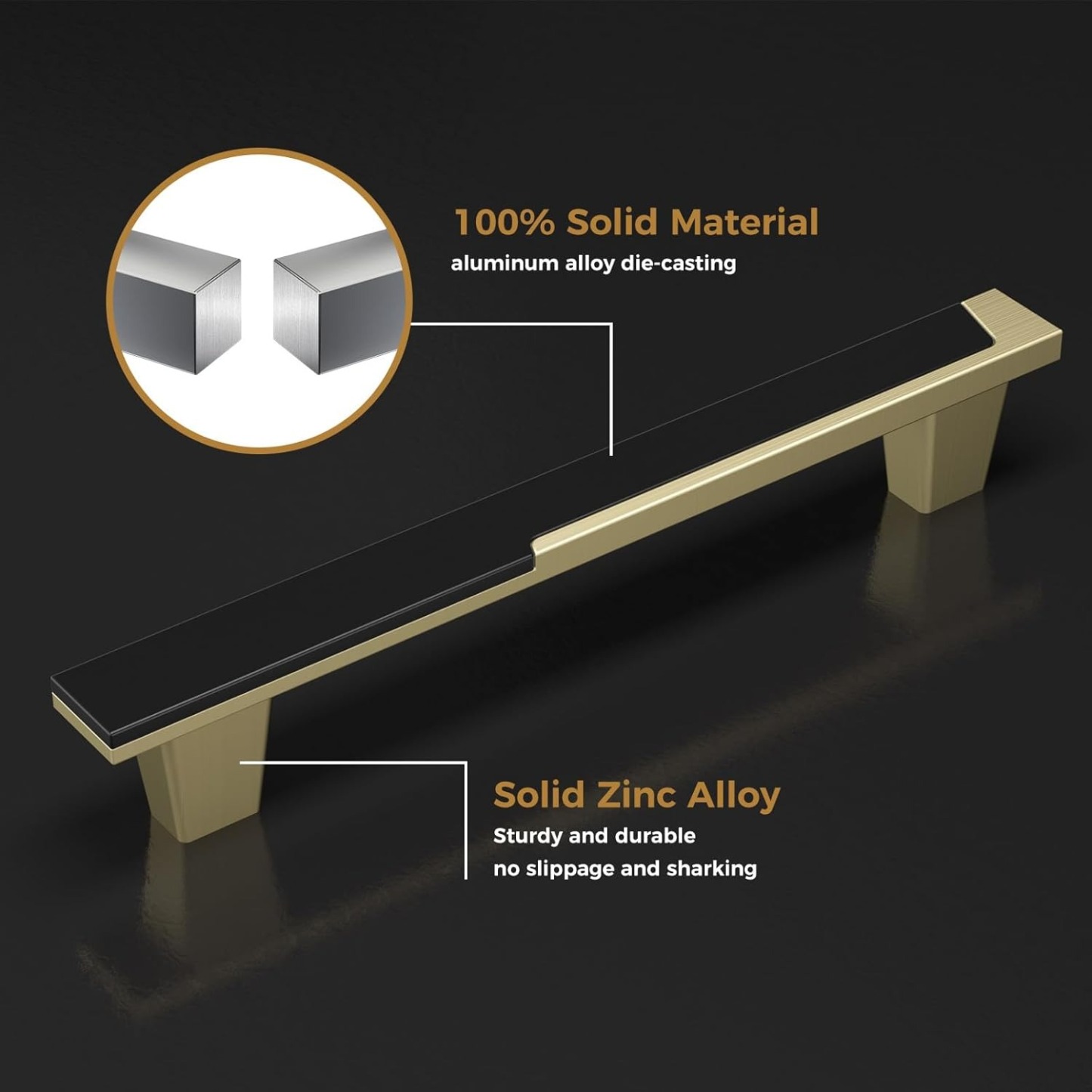 Zinc Alloy Modern Cabinet Handles Drawer Pulls for Kitchen