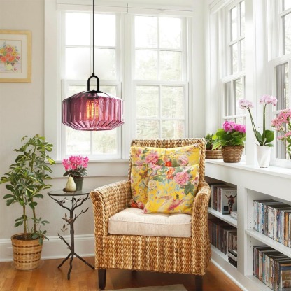 Farmhouse Plug-in Glass Pendant Light For Kitchen Island