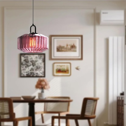 Farmhouse Plug-in Glass Pendant Light For Kitchen Island