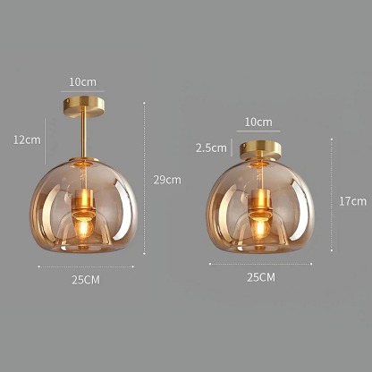 Vintage Bubble Glass Flush Mount Ceiling Light