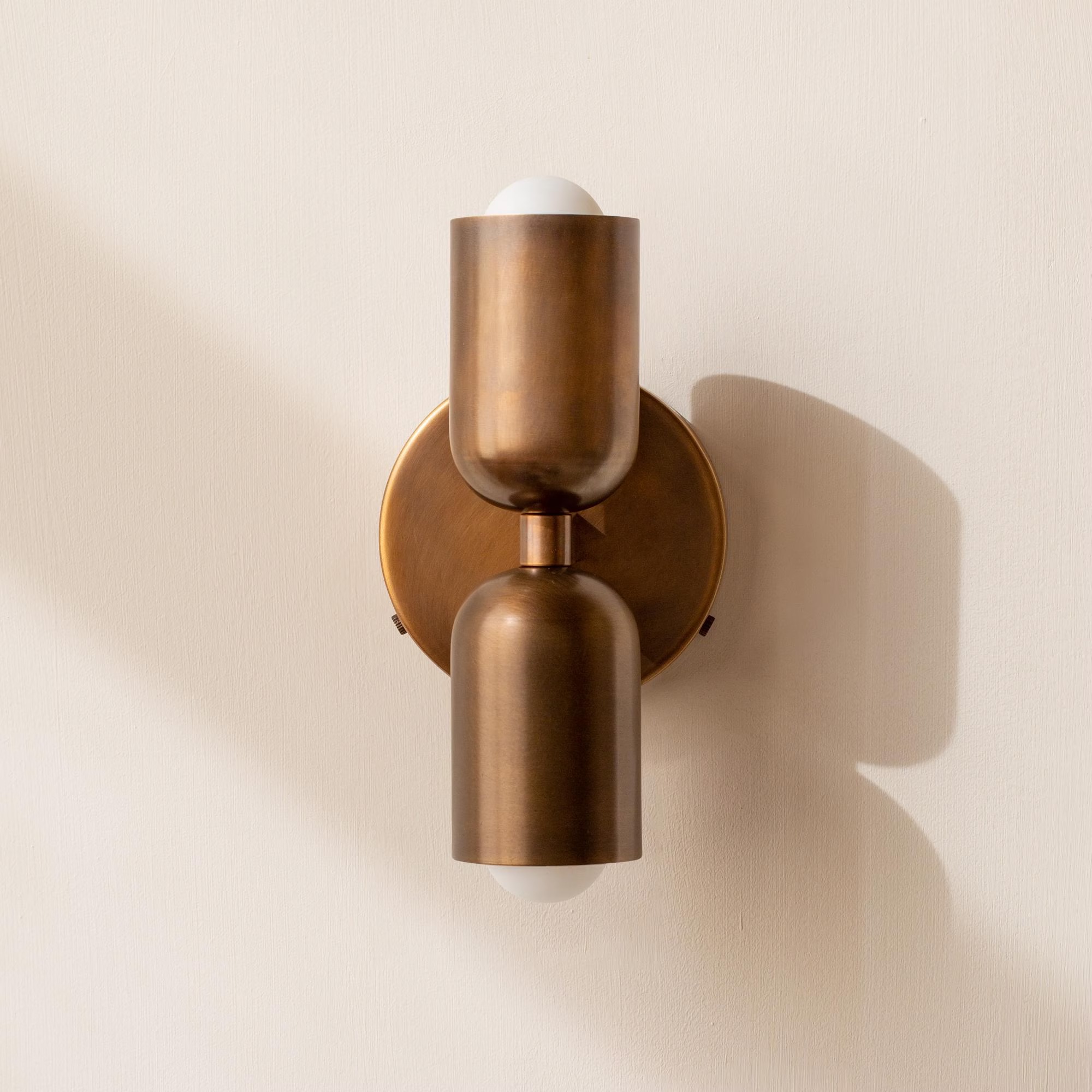 Modern Gold Double Head Brass Wall Sconce for Bedroom