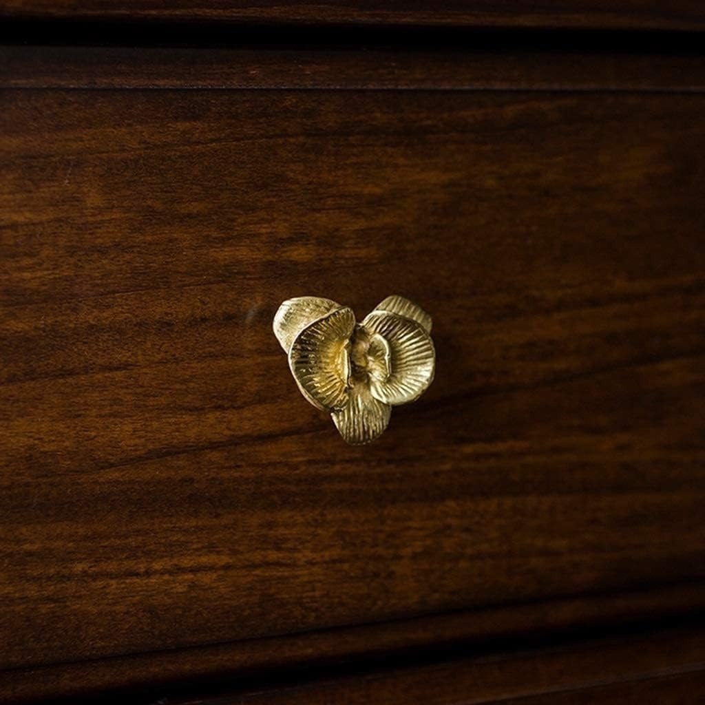 Gold Brass European Phalaenopsis Cabinet Pulls And Knobs