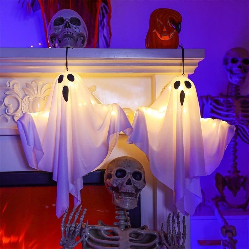 Halloween DIY LED Hanging White Ghost Light