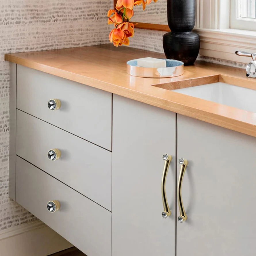 Luxury Crystal Glass Decorative Cabinet Pulls Handles