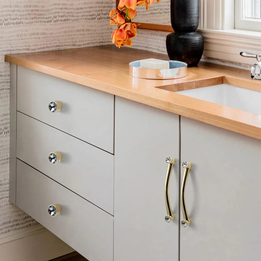 Luxury Crystal Glass Decorative Cabinet Pulls Handles