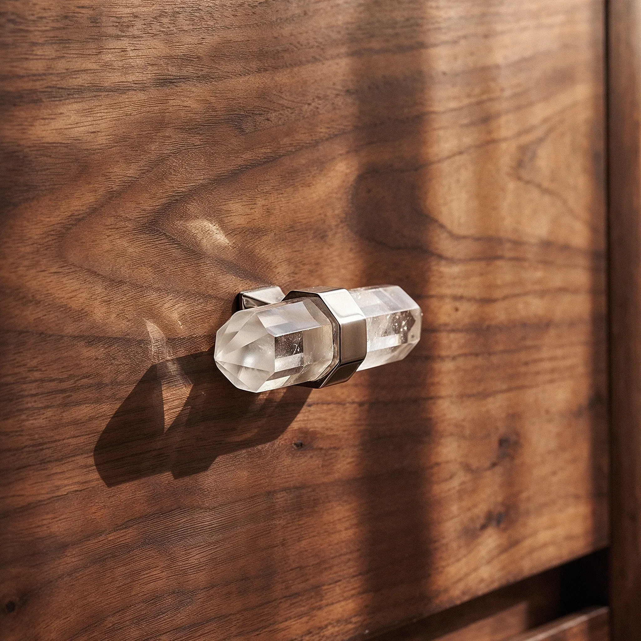Nordic Natural Crystal Hexagonal Stone Drawer Pull