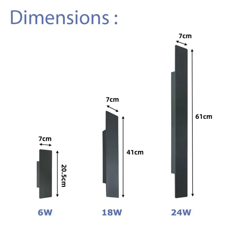 Modern Black Aluminum IP65 LED Wall Light