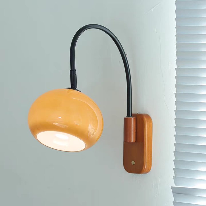 Mid Century Glass Grey Wall Sconce