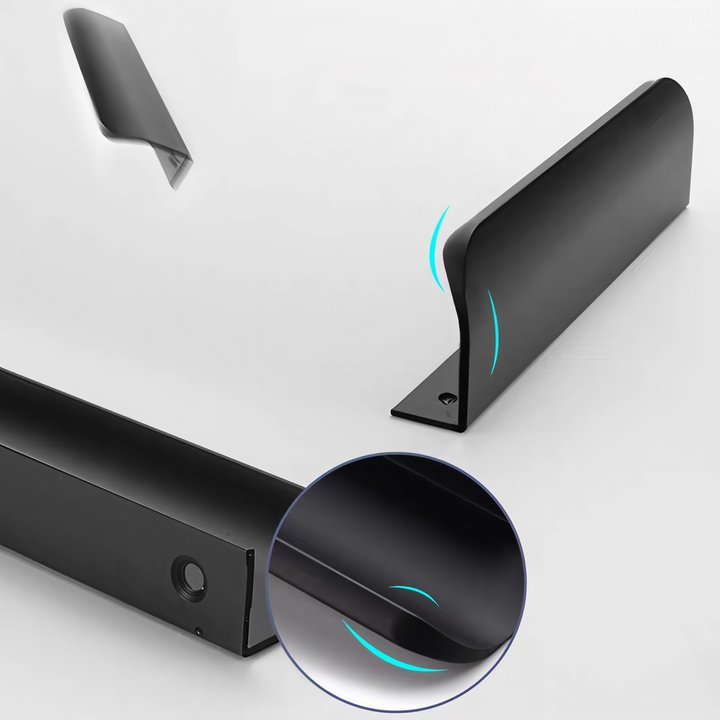 20 Pack Modern Invisible Metal Cabinet Edge Pulls for Kitchen Drawers